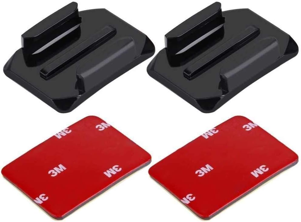 2 x 3M 2 Curve Adhesive Sticky Mount Compatible with GoPro Hero 13 12 11 10 9 8 7 6 5 4 3+ 3 SJCAM Yi 4K Eken Noise Play and Other Action Cameras