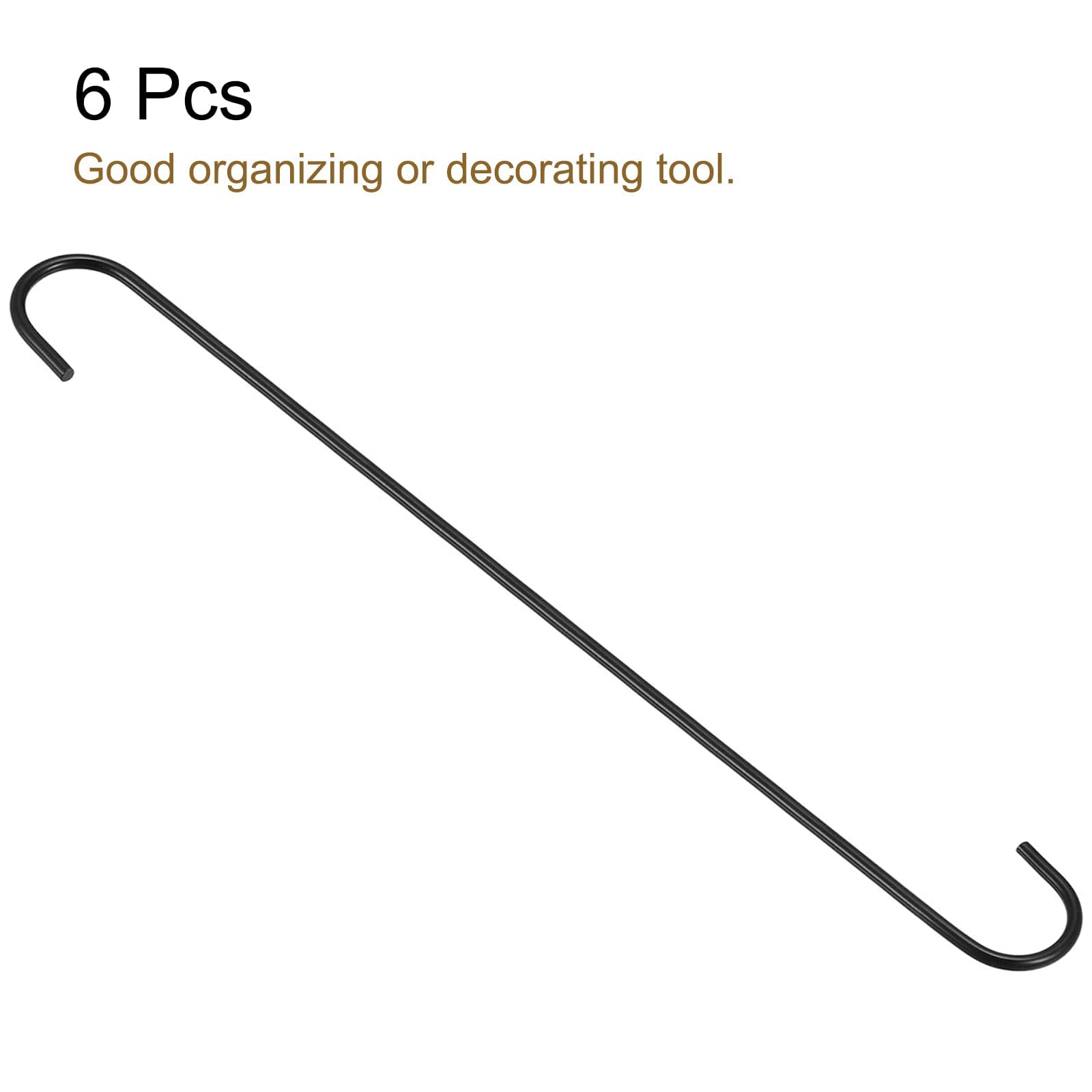TOP-VIGOR 6Pcs S Hook, 400mm Hanging Hooks, Extra Long Non Slip Hangers - Image 3
