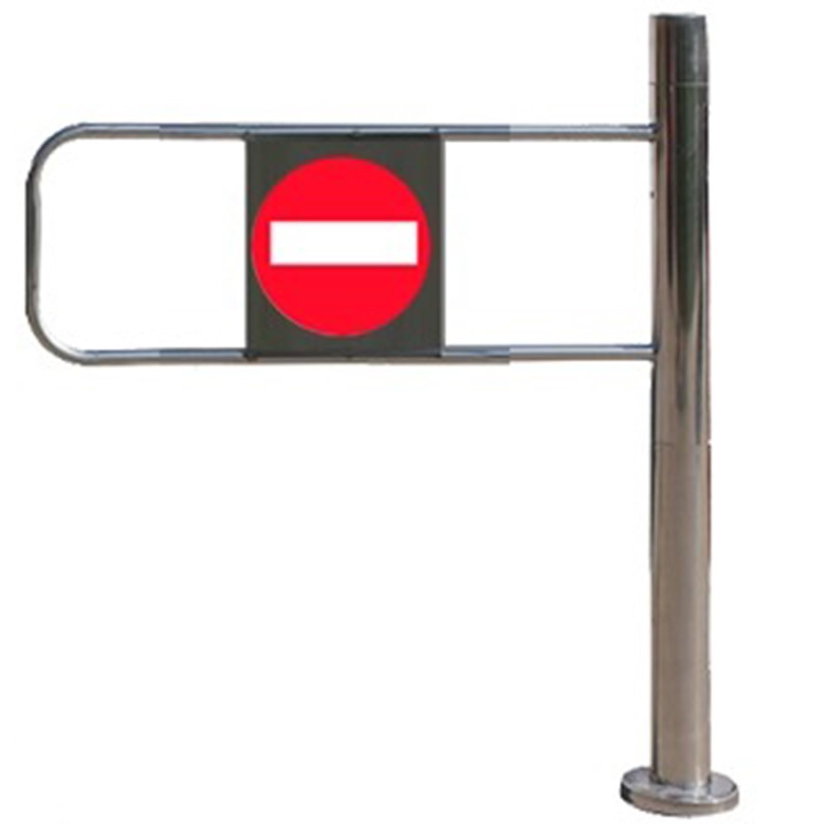 Automatyczne zamykanie bramy zabezpieczającej - jednokierunkowe drzwi wejściowe ze stali nierdzewnej do budynków rządowych, 100 x 97 cm, czerwone/czarne - trwałe i bezpieczne rozwiązanie portalowe