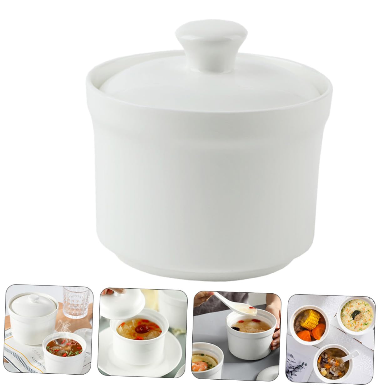 Homoyoyo 2 Piezas Bol de para Guisos con Tapa Apto para Sopas Postres y de Aves Vajilla Práctica para Cocina y Mesa Hogar Fácil de Limpiar y Almacenar