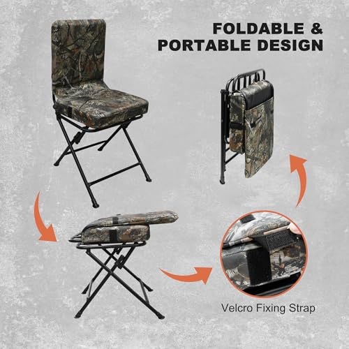 MYDAYS 360° Swivel Hunting Blind Chair, Foldable Ground Blinds Seat for Hunting, Fishing, Camping - image 6