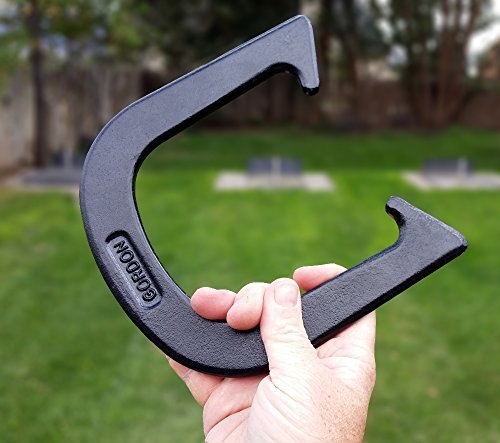Gordon Professional Pitching Horseshoes - NHPA Sanctioned for Tournament Play - Drop Forged Construction - One Pair (2 Shoes) - Black Finish - Medium Weight