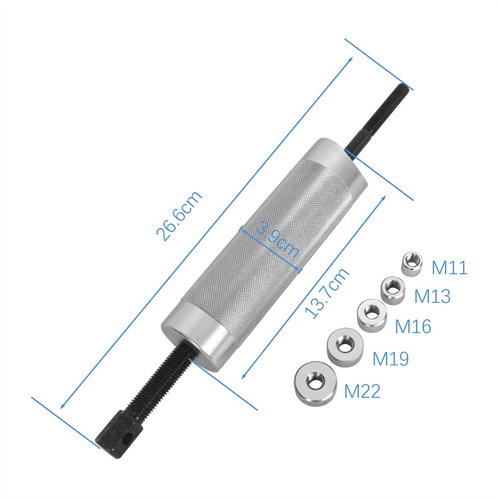 Extractor de Volante La construcción del Extractor del Pasador del pistón de la Motocicleta para una fácil instalación y extracción Protege el Motor 5 adaptadores(Gold B)