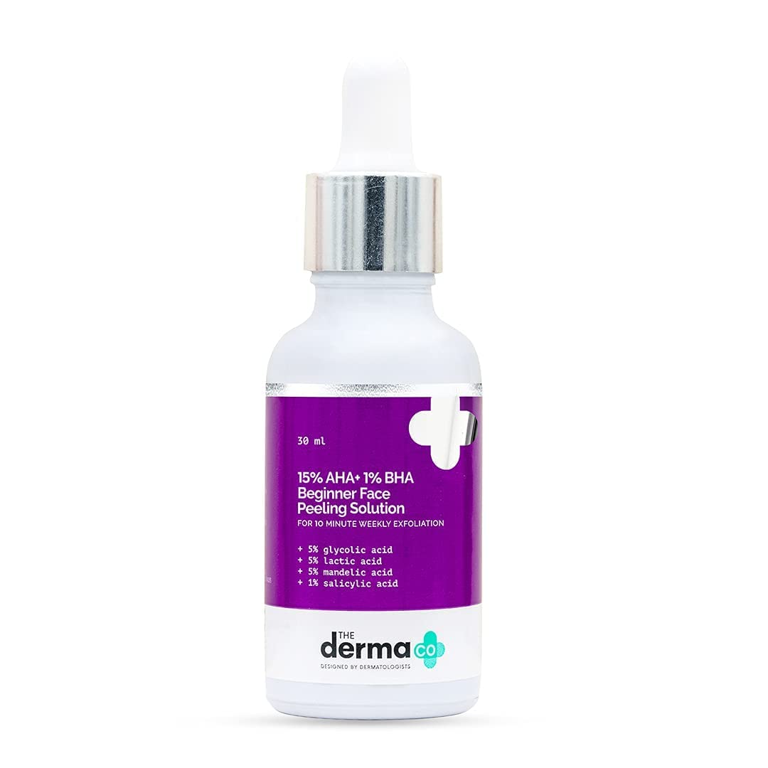 PUBInton The Derma Co 15% AHA + 1% BHA Beginner Face Peeling Solution for 10-Minute Weekly Exfoliation - 30ml(dermaco)