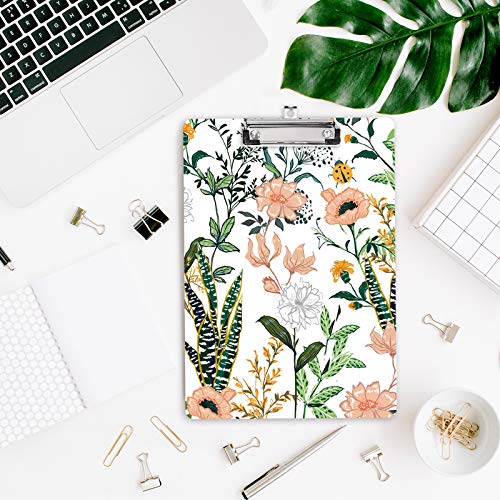 Hongri Clipboard, Fashion Design Letter Size Wooden Clipboards For Students, Women, Man And Kids, Cute Custom Pattern, A4 Standard Size 9" X 12.5" With Low Profile Metal Clip, Evergreen #TOP4