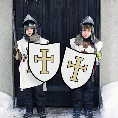Vaguelly Diy Blanko Schild Kinder Leichtes Cosplay Schild Mit Griff FüR Basteln Rollenspiele PartyzubehöR Schutzschild Ritter Kinder 16.54X12.99 Zoll