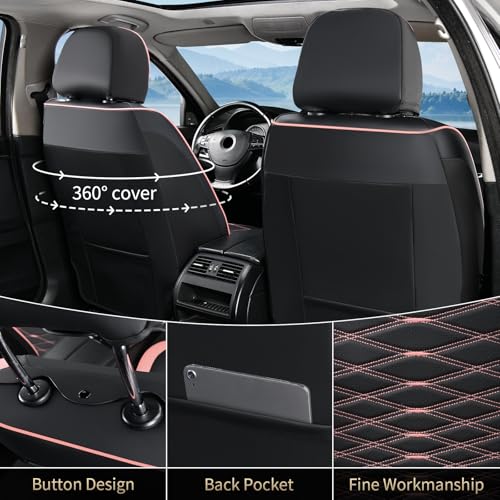 Image of FLORICH Car Seat Covers Front Seat, Leather Seat Covers for Cars, Waterproof Car Seat Protector Breathable, Front Seat Covers for Cars, Automotive Seat Covers Universal Fit for Most Cars SUV Truck