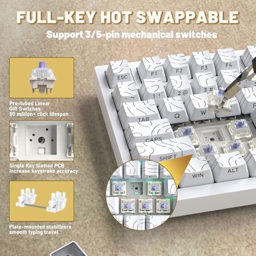Clavier mécanique sans fil interchangeable à chaud avec batterie 4000mAh et écran TFT intégré - 4