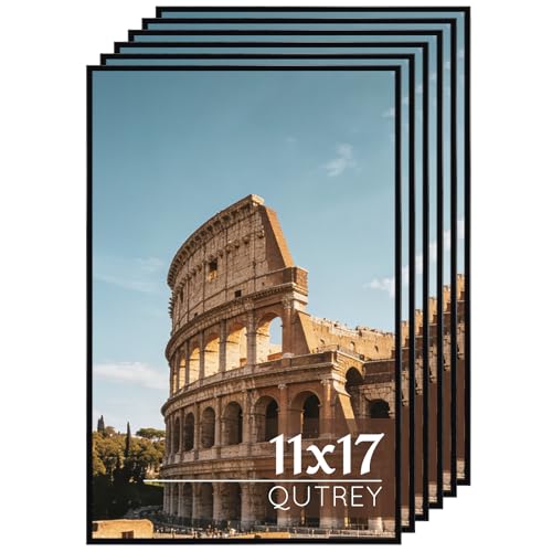 Image of QUTREY 11x17 Picture Frame 6 Packs, Black Frames 11x17 for Wall Mounting, Display 11 x 17 Posters, Photos & Art Prints Vertically or Horizontally