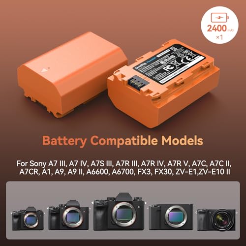 Image of SMALLRIG NP-FZ100 USB-C Rechargeable Camera Battery (Orange) - 4969