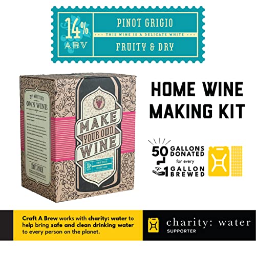 Craft A Brew Making Home Kit – Easy Brew Beginners With Ingredients And Supplies – Ultimate Wine Brewer Experience, 1 Gallon, Pinot Grigio #TOP2