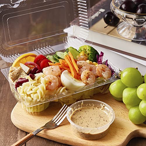 Toflen HU-XI-201 Disposable Sturdy Plastic Hinged Food Containers With Clear Lids (40 Pack) Clamshell Take Out Loaf Containers 7.2X4.7X3 Inches To Go Dessert Box Cake Slice Salad Pastry Sandwich Container thumb #4