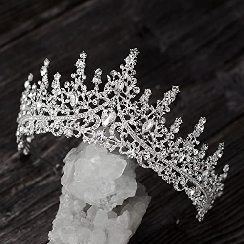 Sweetv Crystal Wedding Tiara For Women,Royal Queen Crown,Rhinestone Princess Tiara Hair Accessories For Quinceanera Pageant Prom Birthday,Audrey,Silver #TOP5