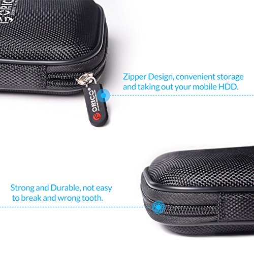 Image of ORICO EVA External Hard Drive Protection Bag for 2.5 inch Hard Drive Portable Dual Layer HDD Protector Case (Black)