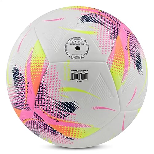 Bola Topper Slick CUP Society, Amarelo Neon/Rosa/Azul