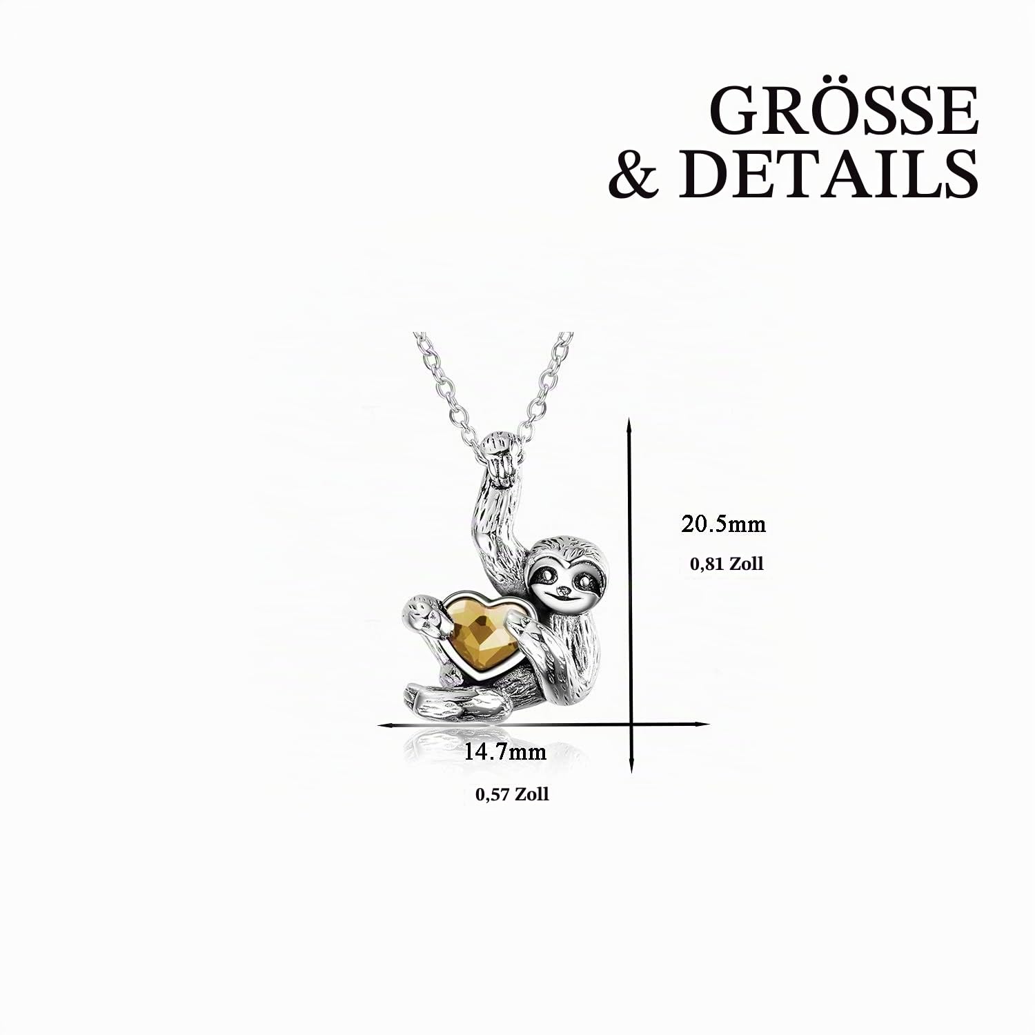 YAFEINI Faultier Geschenke 925 Sterling Silber Faultier Kette Halskette Faultier Schmuck für Damen,Männer