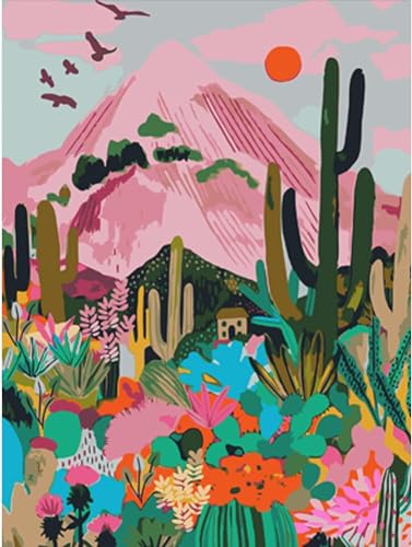 Qianbaiuk Pintura por números para adultos, flores, pintura por números, pintura de flores por números para adultos, perfecta para decoración de regalo (16 x 20 pulgadas)