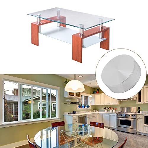 METALLIXITY Solide Aluminium Disque (M8x20mmx8mm) 4pcs, Verre Table Haut Adaptateur Aluminium Cercle Disque - pour Thé Bar, et Autre Verre Meuble Accessoires – Image 4