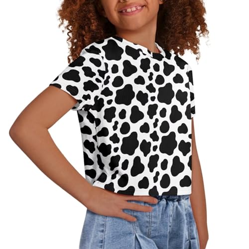Image of AmzPrint Cute Cartoon Pig Piggy Print Pink Shirt Girls Graphic Tee T Shirts Solid Color Short Sleeve Tunic Crop Tops
