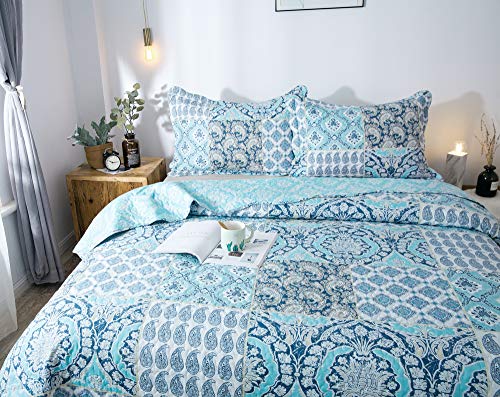 image for KASENTEX Country-Chic Printed Pre-Washed Quilt Bedding Set - Microfibe