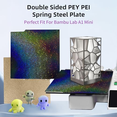 Image of IdeaFormer-3D Rainbow Starry PEY+Textured PEI Build Plate for Bambu Lab A1 Mini, Double Sided PEY PEI Spring Steel Sheet 184x184mm for Bambu A1 Mini 3D Printers