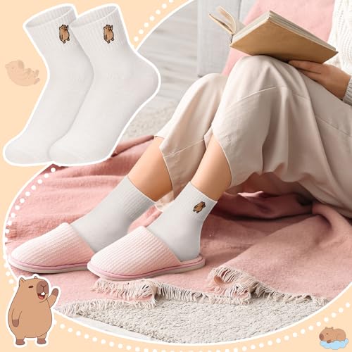 Image of Eurzom 10 Pairs Socks Womens Crew Elastic Ankle Length Cotton Socks Aesthetic Cute Lightweight Low Cut Gifts for Women