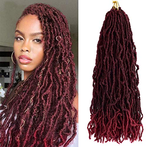 Nu Faux Locs Crochet Hair Long Faux Locs Crochet 24 Inch 6 Packs Soft Locs Crochet Hair for black women 20 strands/pack (1B/Bug)
