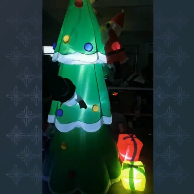 Sapin de Noël gonflable avec Père Noël LED IP44 500cm XXL Tissu vidaXL