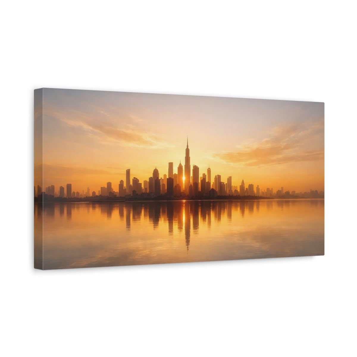Toile canvas skyline doré 50x25 impression murale paysage urbain abstrait - 8