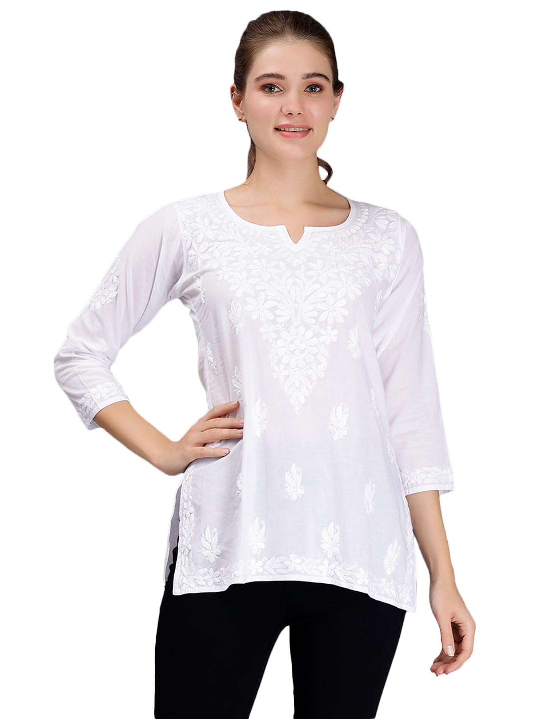 Seva ChikanHand Embroidered Cotton Lucknowi Chikankari Top SCL9101