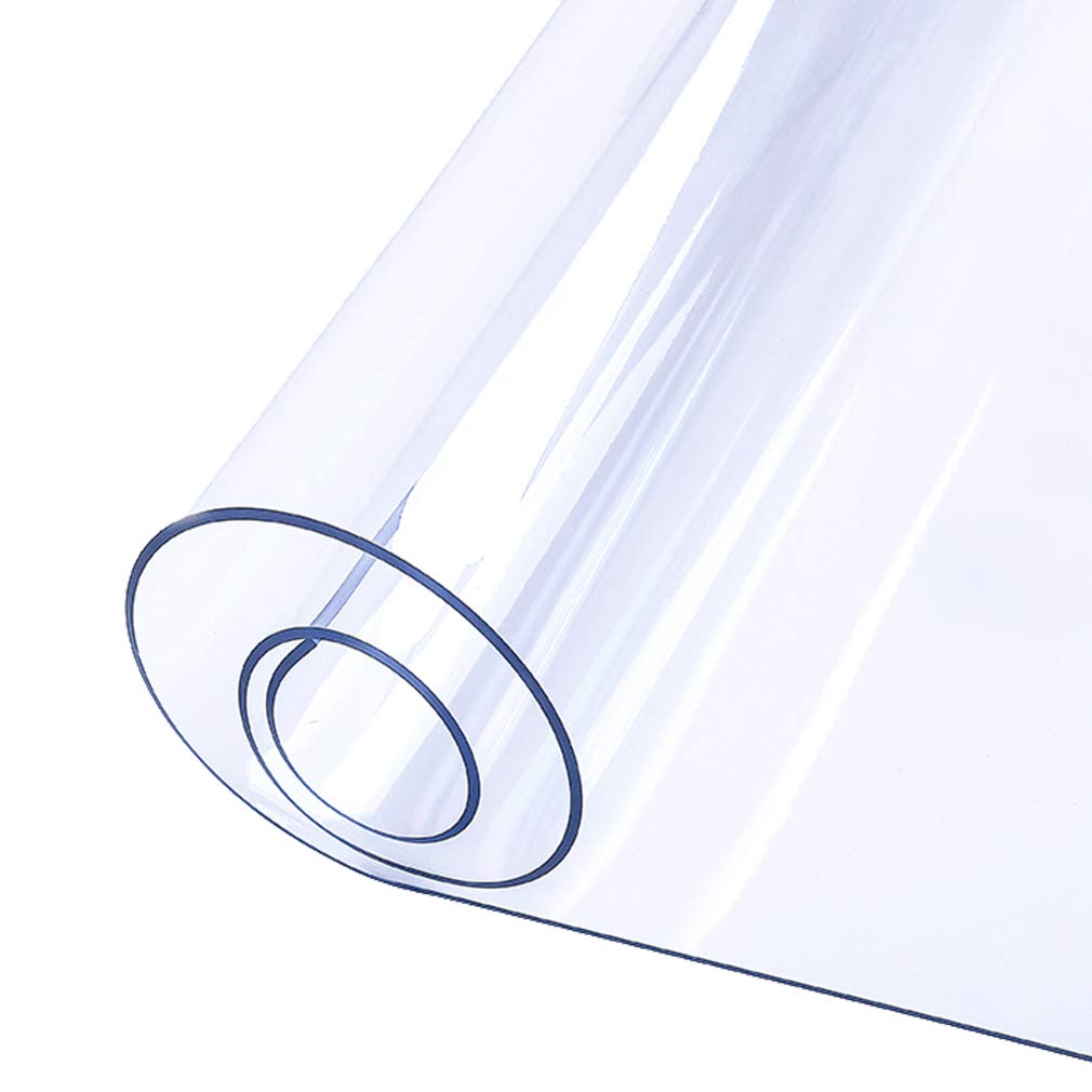 Thick Crystal Clear Plastic Table Cover PVC Tablecloth for Table Multi-Size，Dining Tabletop Furniture Table Protection Pad，Wipeable Waterproof Tablecloth (Clear 1.5mm Thick, 32×60 inch)