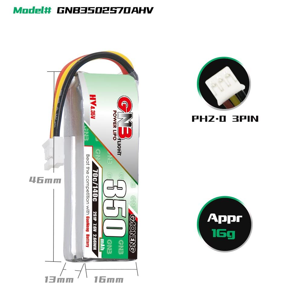 【GNB】バッテリー×5個（正規品） 1/2/3/4/5個gnb 2s 7.4vリポバッテリー3000mah 5C/fatsharkため