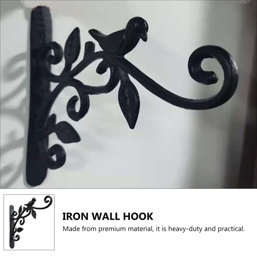 Abaodam Crochet de Suspension pour Plantes Fer Support Mural Décoratif pour Pot de Fleurs Noir