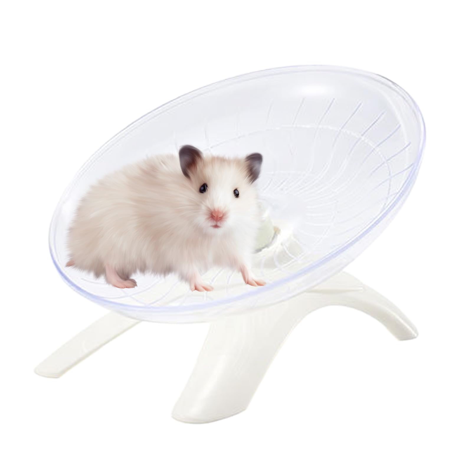 Hamster Wheel Non Slip Exercise Wheel Silent Hamster Flying Saucer for Hamsters Gerbils Mice and Other Small Pets (White)