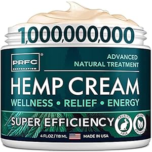 Hemp Cream for Nerve Pain Relief – Made in USA – Natural Hemp Extract Cream with Arnica & Menthol – for Discomfort in…