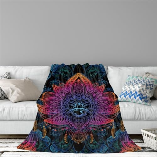 Xing7Day Soft Mandala Boho Blanket Flannel Throw Blanket Gifts For Adults Cozy Blanket For Colorful Floral Bohemian All Season Couch Bed Sofa Home Decor thumb #3