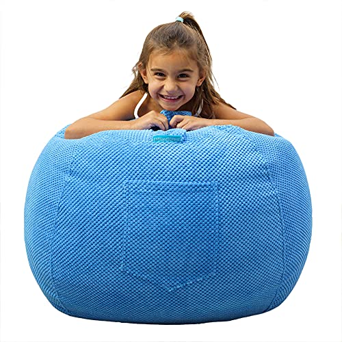 Emmandsophie Kids Bean Bag Chair - Bean Bag Chair Kids- Toddler Bean Bag Chair- Bean Bag Stuffed Animal Storage -Bean Bag Chairs For Kids -Stuffed Animal Bean Bag Storage cover