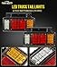 Partsam 2Pcs LED Truck Trailer Tail Lights Bar Kit 40 LED w Iron Net Protection Replacement for W Series/Compatible with Isuzu Elf Truck NPR NPR-HD NKR NHR NRR FSR FRR 1984- Taillight Assembly