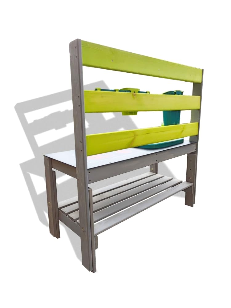 Kinder Matschküche aus Holz mit Zubehör B88 x T38 x H90 cm