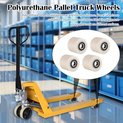 4 Stück Hubwagenrollen Nylon 80 x 70mm, Achse 20mm Hubwagen Rollen mit Kugellager Hubwagenräder Hubwagenrollen Räder Rollen Belastbarkeit 1000kg für Hubwagen Transportwagen