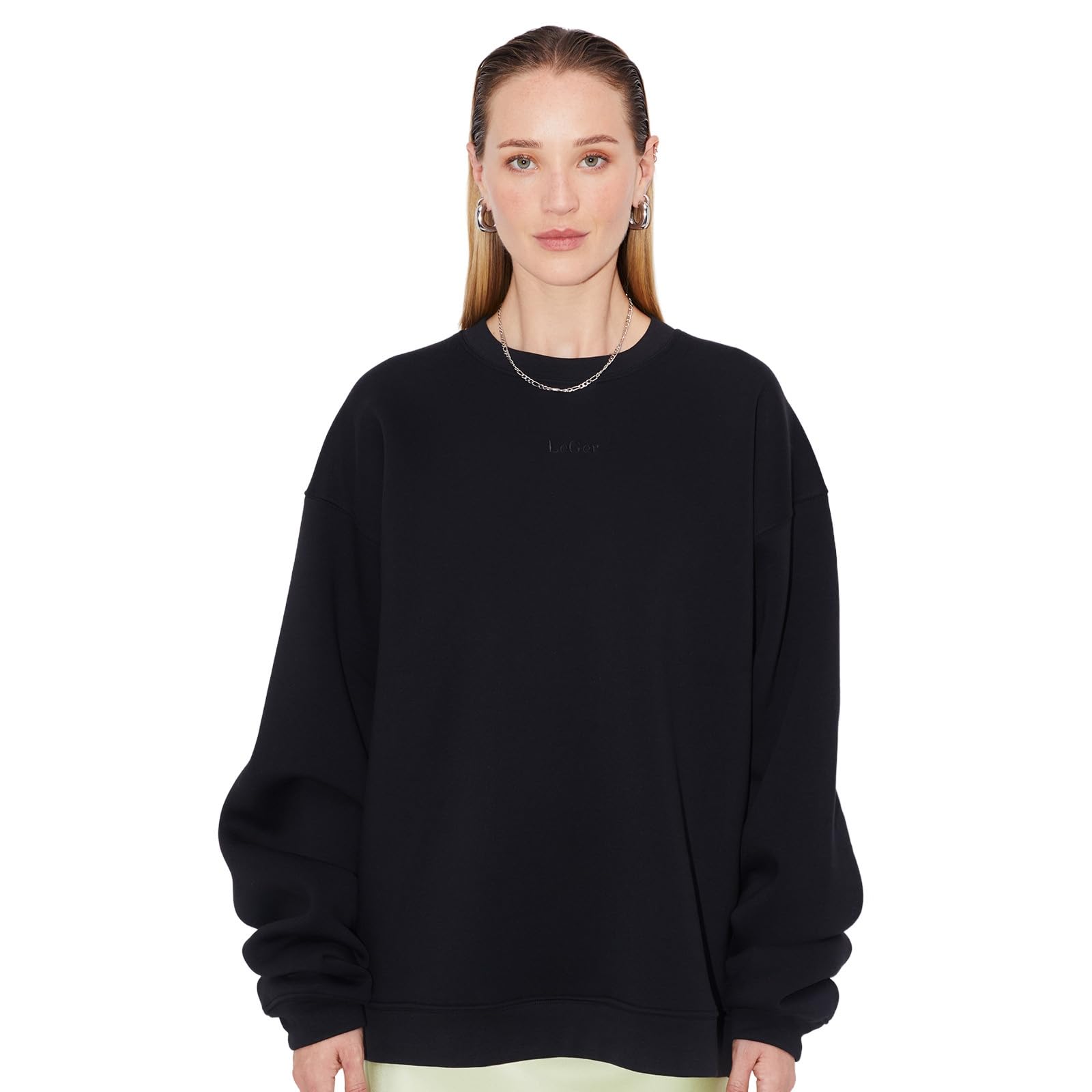 LeGer Indra Sweater - Oversized Pullover Damen - lockere Passform - Sweatshirt aus Baumwolle - Mode für Damen - by Lena Gercke - Gr. 34-44