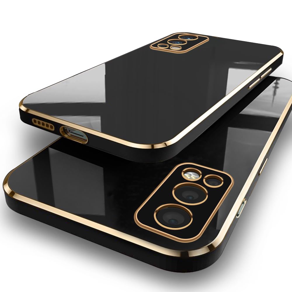 TheGiftKart Luxurious Golden-Plated Back Cover Case for OnePlus Nord 2 5G / OnePlus Nord 2 Pac-Man Edition | Raised Lips for Camera & Screen Protection | Shockproof Design | Stylish Case (TPU, Black) (B0CSXGZBML) Amazon Price History, Amazon Price Tracker
