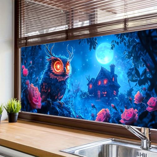 Vinilo decorativo Halloween búho 39.3x17.7 pulgadas miniatura 4