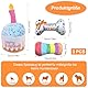 JazRvr Hunde Geburtstag Spielzeug Set, 3 Teile Hundespielzeug, Kleiner Kuchen, Blumenknochen und Regenbogenknochen, Geschenk für Hundebesitzer, Ideal für Geburtstagsfeiern und Tägliches Spielen