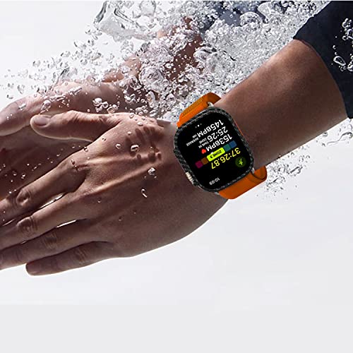 Tsogia Bumper Case For Apple Watch Ultra With Built-In Screen Protector, [2 Pack] Hard Pc Case Compatible With Apple Watch Ultra 49Mm, Shockproof Protective Cover For Iwatch Ultra, Carbon Fiber #TOP6