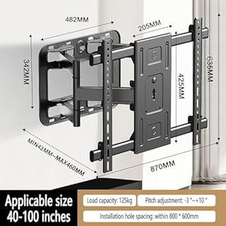 CUCKQUIC Staffa da Parete per TV, Supporto da Parete per TV Ad Angolo Girevole E Inclinabile, Staffa TV Estensibile Regolabile Universale 40~100inch Universal
