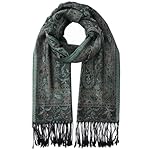Umjetnost Womens Soft Silky Pashmina Rave Scarf Paisley Pattern Pashmina Shawl Wrap with Fringes