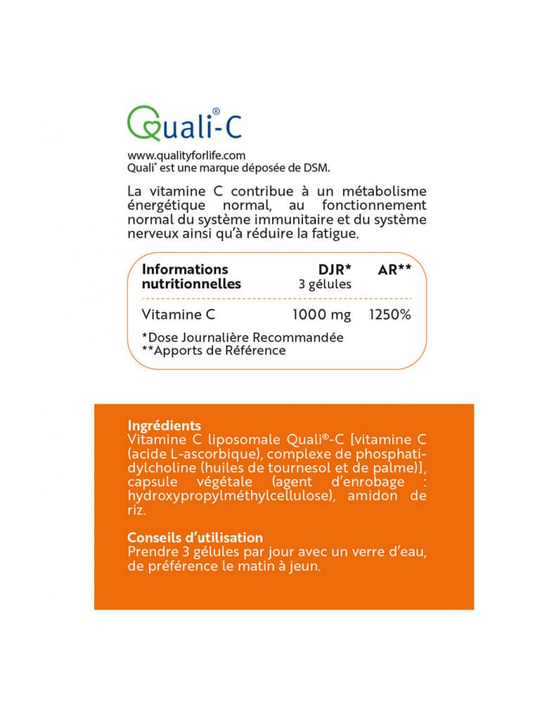 Vitamina C Liposomal 1000mg | Dosis Elevada de Ácido L-Ascórbico | Vitamina C Altamente Biodisponible | Sistema Inmunológico | 90 cápsulas | Fabricado en Francia | NOVOMA (ex Nutrivita)