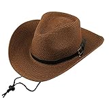 Sombrero de paja: el sombrero de vaquero está hecho de paja de calidad, manteniéndote transpirable y fresco al sol