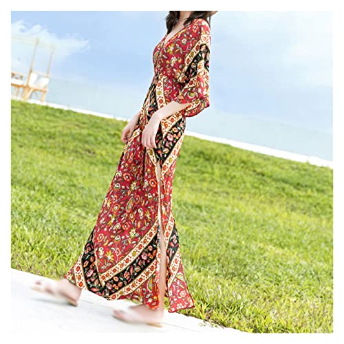 Beach Dresses Women's Seaside Holiday Beach Skirt Long Skirt National Dress Bikini(XXL Code)